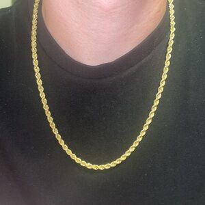 Rope Chain in Real Yellow Gold- 4mm GLD